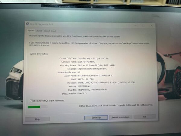 HP EliteBook G7 i7-10710U 32-512GB ssd touch x360 intel UHD 14"