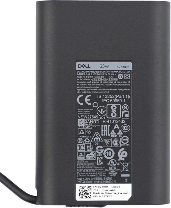 آداپتور اصلی 65 وات دل Dell USB-C 65W Glossy