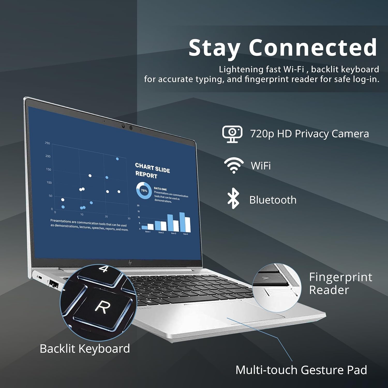 لپ تاپ استوکHP ELITEBOOK 645 G9 RYZEN 5-8540U 16-256GB SSD 512MB AMD RADEON TM 14"